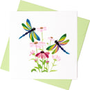 Quilled Two Dragonflies Greeting Card (15x15cm)