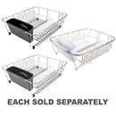 D.Line Large Dish Drainer Chrome/PVC with Caddy