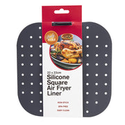 Silicone Square Air Fryer Liner 22x22cm (Charcoal)