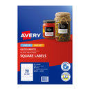 Avery Square Labels 20Up 10pk (White)