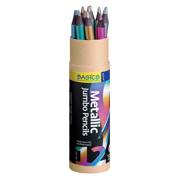 Basics Jumbo Metallic Pencils 12pk