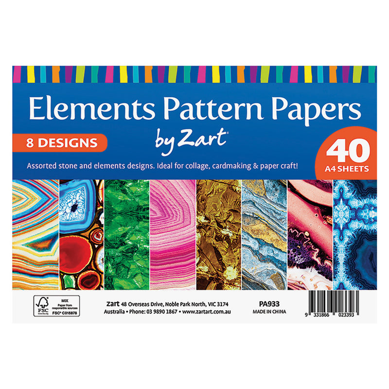 Creative School Supply Pattern Papers A4 40pk