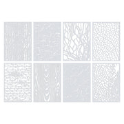Textures Stencil and Rubbing Sheets A4 8pcs