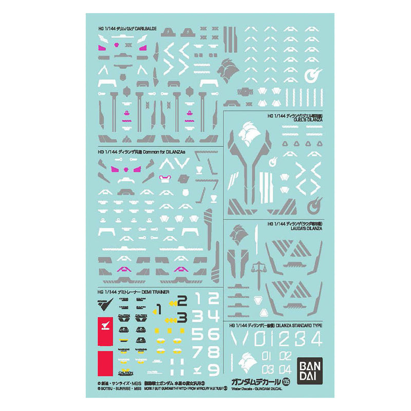 Traje móvil Gundam Witch de Mercury Multiusedecal