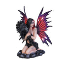 Dark Fairy with Black Wolf Figurine