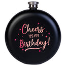 Rose Gold Birthday Round Flask