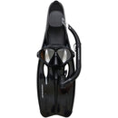 Challenger Adult Silicone Mask, Snorkel & Fin Set (Black)