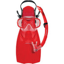 Shrimp Junior Silitex Mask, Snorkel & Fin Set (Red)
