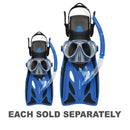 Crystal Junior Silicone Mask, Snorkel & Fin Set (Dark Blue)