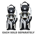Phantom Adult Silicone Mask, Snorkel & Fin Set (White)