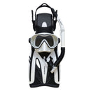 Phantom Adult Silicone Mask, Snorkel & Fin Set (White)