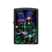 Zippo Cyber City Windproof Lighter (Matte Black)