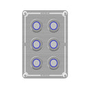 6-Way Stainless Illuminated Switch Panel (Blue)