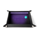 MGD Blacklight Dice Tray with d20 Black Dice Set