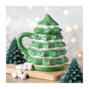 Green Christmas Tree Shaped Ceramic Mug