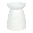 White Ceramic Buddha Face Oil Burner