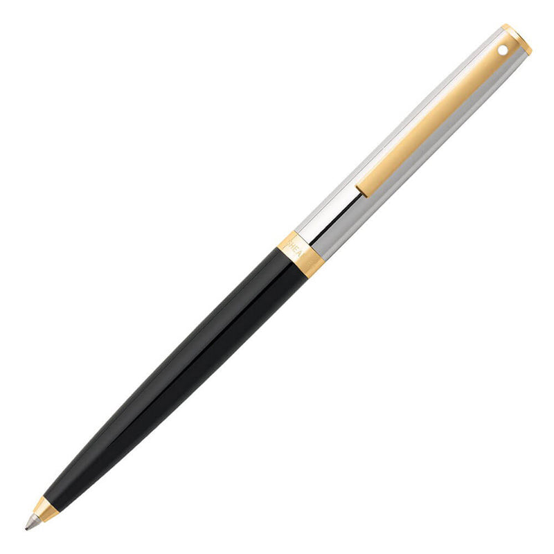  Bolígrafo Sagaris con adornos en negro/cromado/dorado