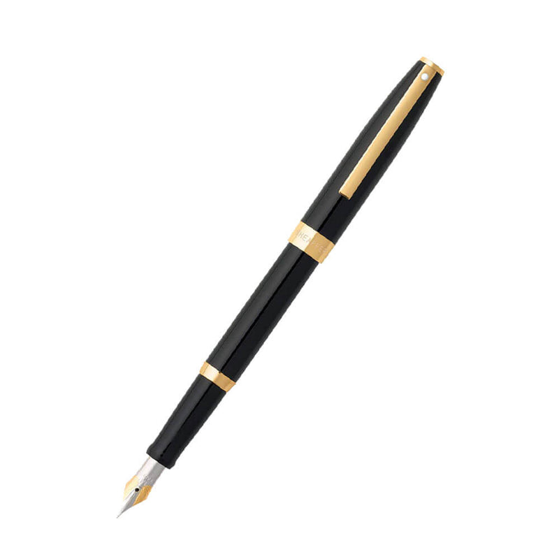  Bolígrafo Sagaris con adornos en negro brillante y dorado