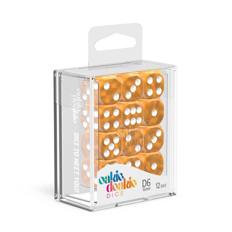  Oakie Doakie D6 Dados de mármol de 16 mm 12 piezas