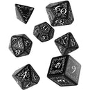 Q Workshop Elvish Black & White Dice Set of 7