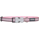  Collar para perro con diseño de huesos reflectantes (rosa)