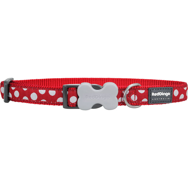 Collar para Perro con Manchas Blancas sobre Rojo