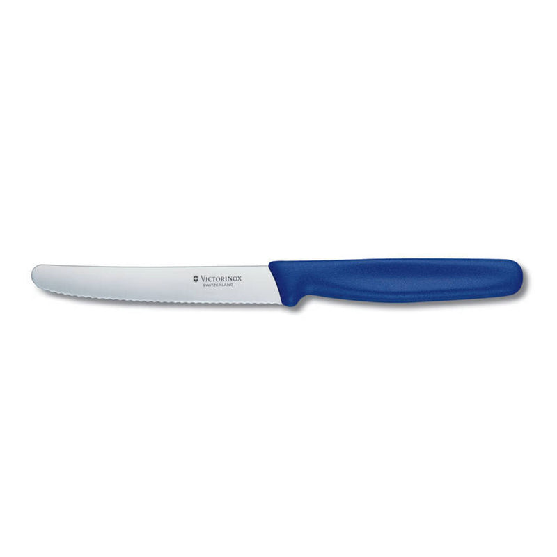  Cuchillo para Carne y Tomate con Filo Ondulado Punta Redonda 11cm