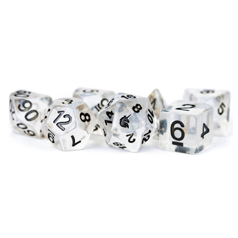  Juego de dados poliédricos de resina de unicornio MDG