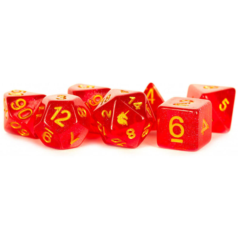  Juego de dados poliédricos de resina de unicornio MDG