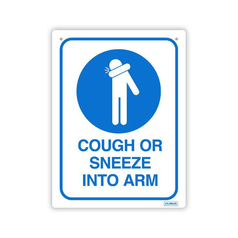  Letrero de pared Durus para toser o estornudar en el brazo