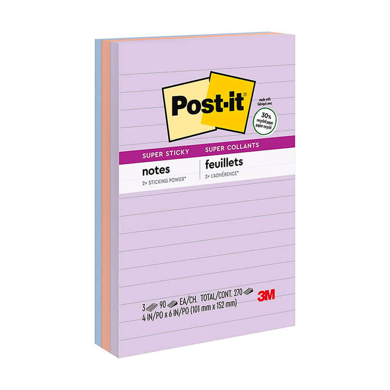  Notas Post-it 98x149mm Surtidas (paq. 3)