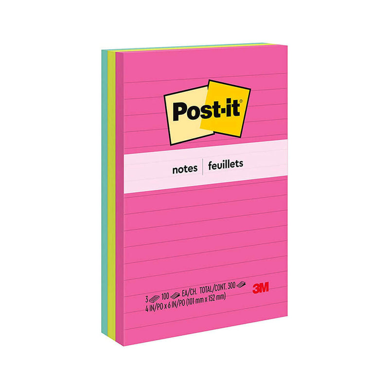  Notas Post-it 98x149mm Surtidas (paq. 3)