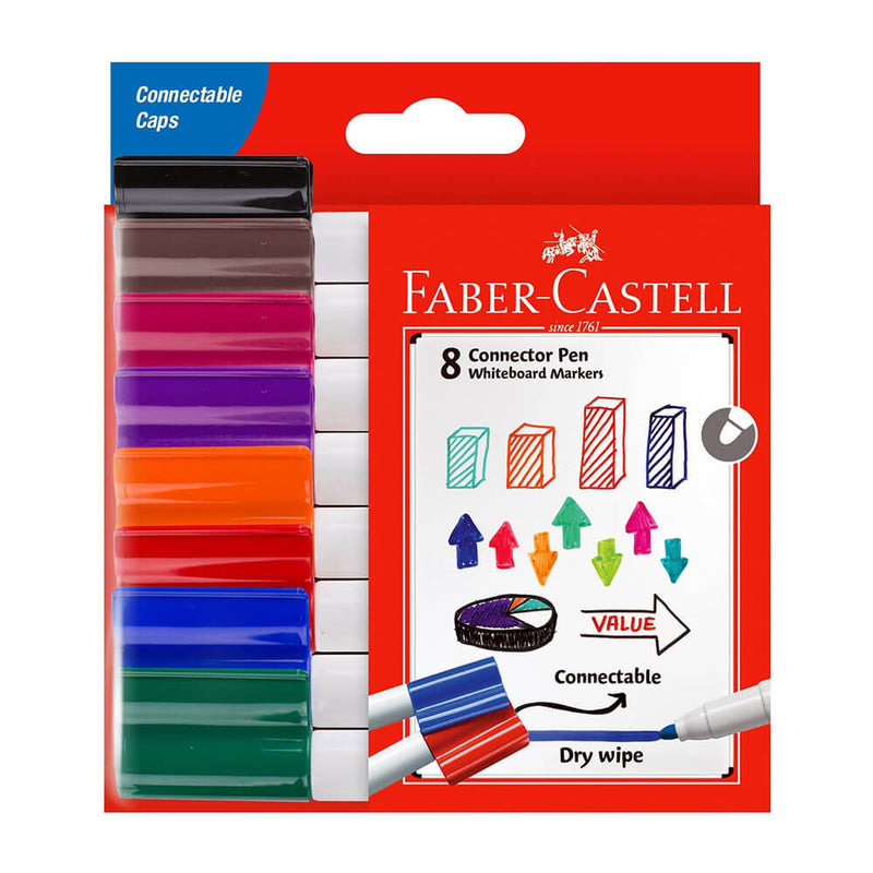  Marcadores para pizarra blanca con conector Faber-Castell