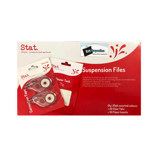 Stat Index & Inserts Suspension File Foolscap Assorted 20pk