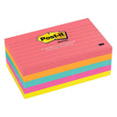  Notas Post-it rayadas surtidas 73x123 mm (paq. de 5)