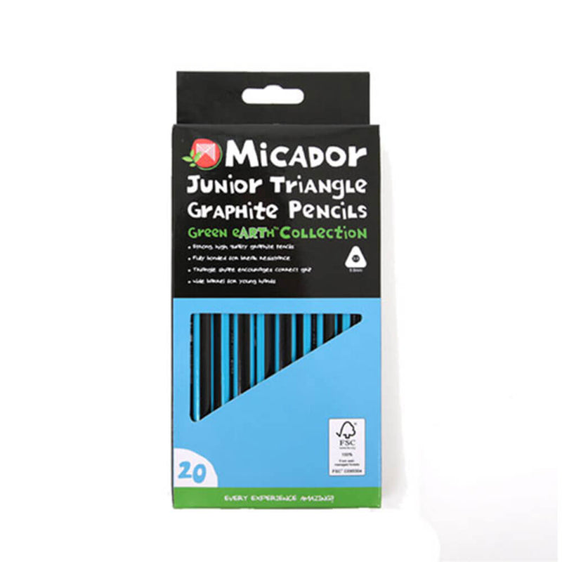  Lápices de grafito Micador Junior Triangle (paquete de 20)